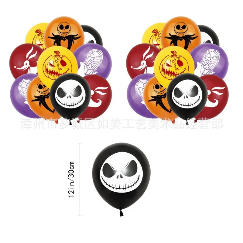 Halloween Birthday Party Decoration Kit with Balloons and Backdrop Options