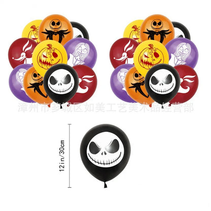 Halloween Birthday Party Decoration Kit with Balloons and Backdrop Options
