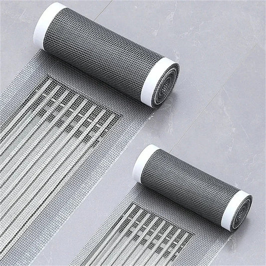 Cut-to-Size Self-Adhesive Drain Hair Catcher Mesh Filter - Disposable Bathroom & Kitchen Sink Protector