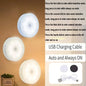 2-6 Pack Motion Sensor LED Night Lights - USB Rechargeable 3-Color Cabinet Closet Staircase Wireless Lamp