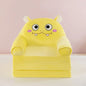 Foldable 3-Layer Plush Kids Sofa Chair Cartoon Baby Seat with Removable Cover