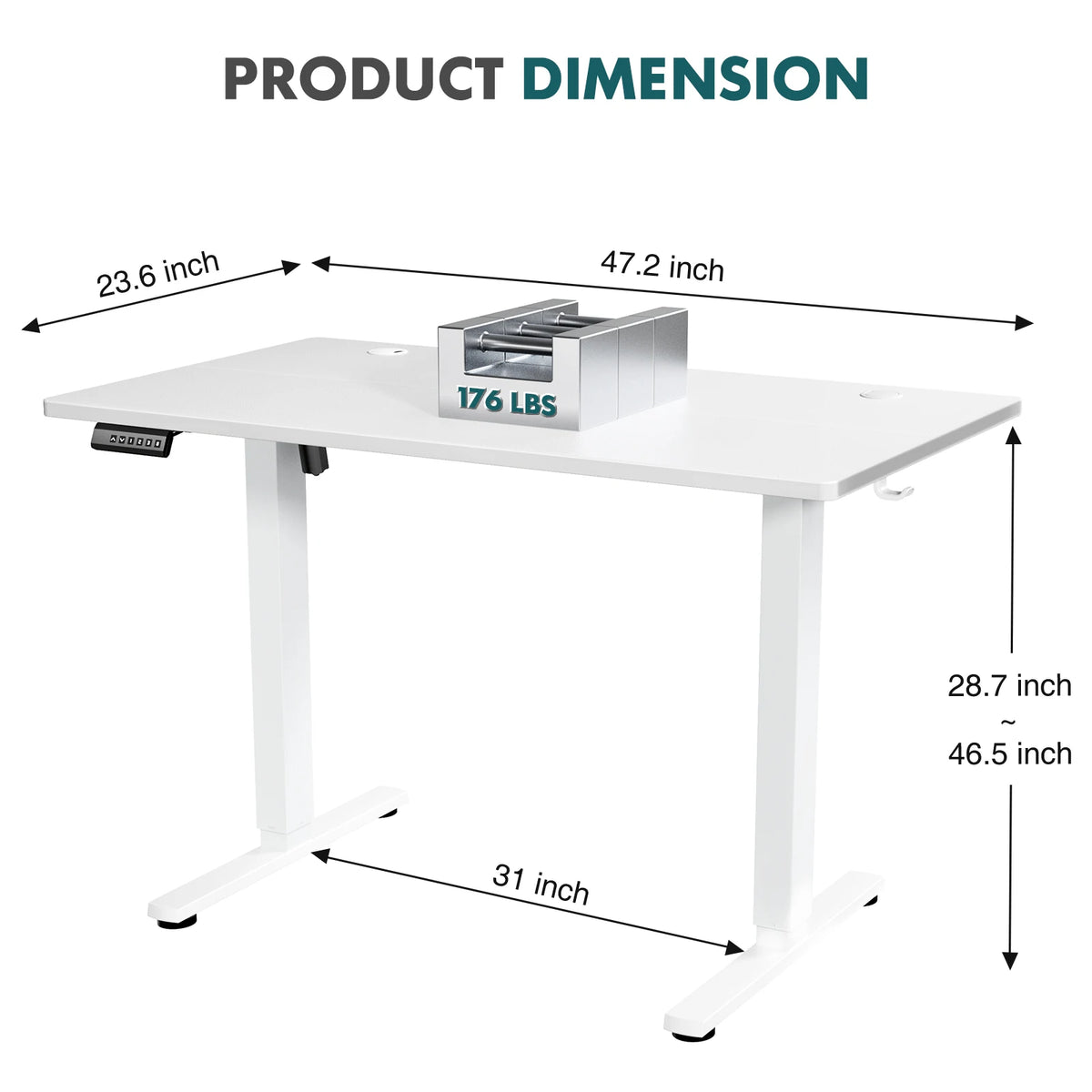 JHK Electric Adjustable Height Standing Computer Desk Ergonomic Sit Stand Up Down Computer Table Workstation For Home Office