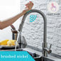 Touch Sensor Pull-Out Kitchen Faucet, Brushed Nickel & Matte Black Stainless Steel, Single-Handle Touch Control