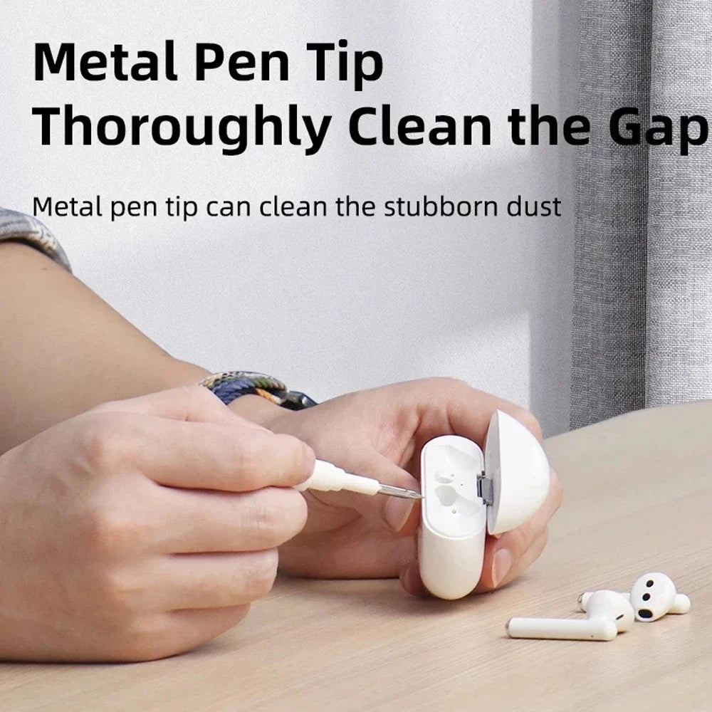 3-in-1 Earbud Cleaning Pen Kit – Wireless Earbuds Case & Charging Port Cleaner with Microfiber Brush