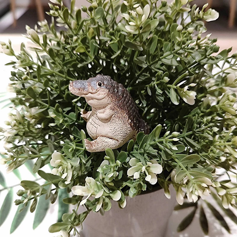 Crocodile Tea Pet Resin Ornament