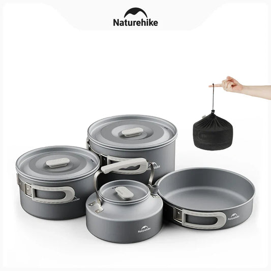 4-7 Person Camping Cookware Set - Lightweight Aluminum Pot Set for Outdoor Picnic & Backpacking
