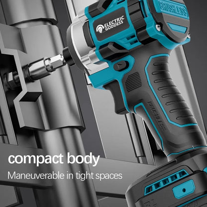 Brushless Cordless Impact Screwdriver, Rechargeable Multifunctional 18V Battery Compatible Power Tool