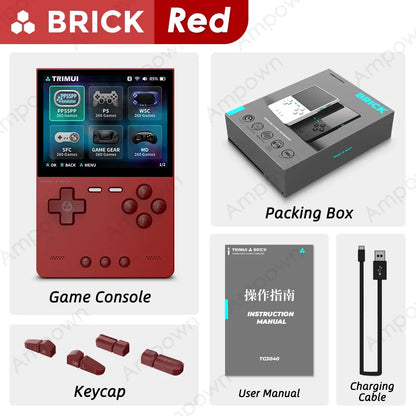 TRIMUI BRICK Handheld Game Console - 3.2" IPS, Allwinner A133P, Linux, RGB LED, Metal Back, 12,000+ Games, 4 Colors