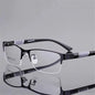 Unisex Half-Frame Reading Glasses - Metal Rectangle Readers for Presbyopia, +1.0 to +3.5 Diopters