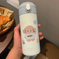 380ml (13 fl oz) Stainless Steel Insulated Thermos Bottle with Straw - Cute Cartoon Tumbler for Women