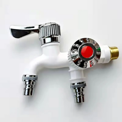 Multi-Function Splash-Proof Plastic Faucet — Wall-Mount Dual-Control Washing Machine & Kitchen Adapter