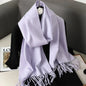 62-Color Winter Cashmere Scarf – Warm Tassel Pashmina Wrap for Women