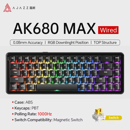 68-Key Hot-Swappable Mechanical Bluetooth & USB Compact Gaming Keyboard with RGB Backlight