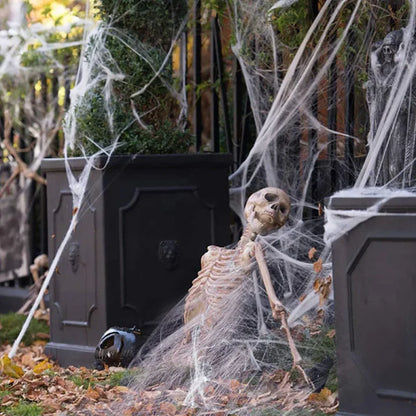 Artificial Spider Web Halloween Decoration with Spider
