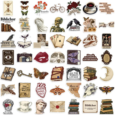 50PCS Cartoon Dark Aesthetics Graffiti Stickers Decorative Guitar Notebook Luggage DIY Waterproof Stickers