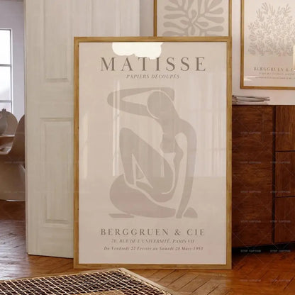 Mid Century Neutral Beige Gallery Matisse Picasso Exhibition Gift Wall Art Canvas Painting Posters For Living Room Home Decor