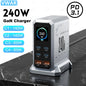 240W GaN 6-Port Fast Charger PD 3.1 - 140W USB-C PD PPS Desktop Charging Station (4 USB-C, 2 USB-A) for Laptops, Phones & Tablets