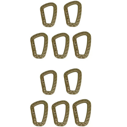 Tactical Carabiner D-Ring Clips for Backpack & Keychain - 1-10 Pack