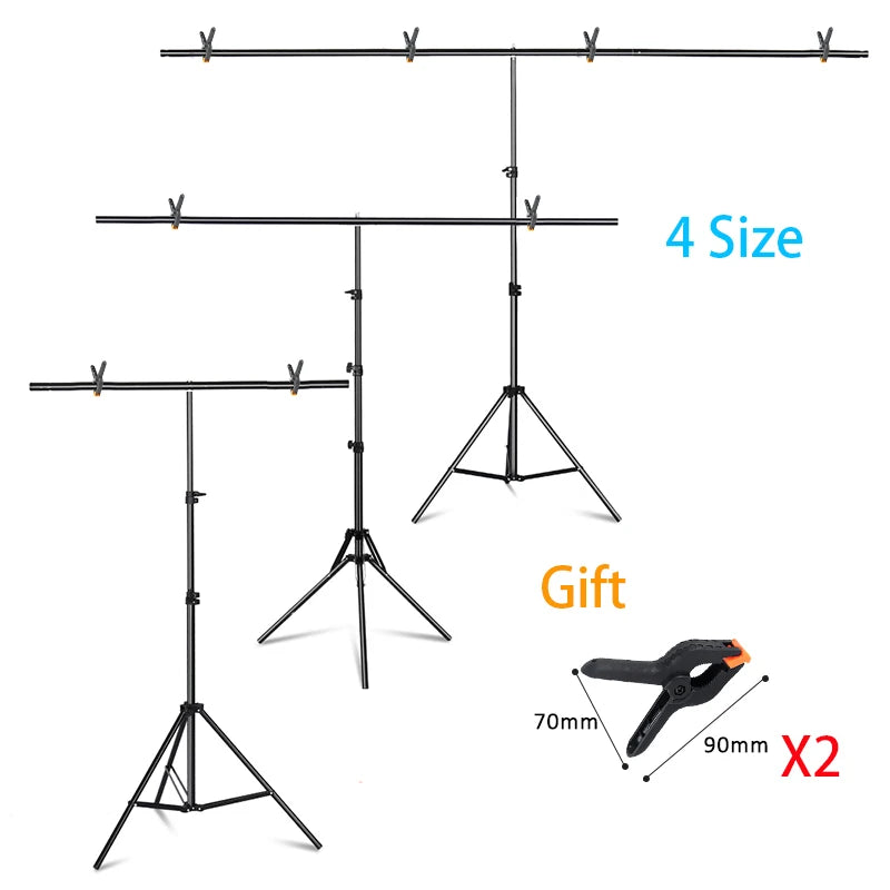 T-Shape Photography Backdrop Stand for Green Screen and Video