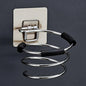 Wall-Mounted Hair Dryer Holder Stainless Steel Spiral Stand – Nail-Free Adhesive, 12 x 10 cm (4.72 x 3.94 in)