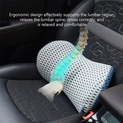 Breathable Memory Foam Lumbar Pillow - Ergonomic Waist Support for Car Seat & Bed