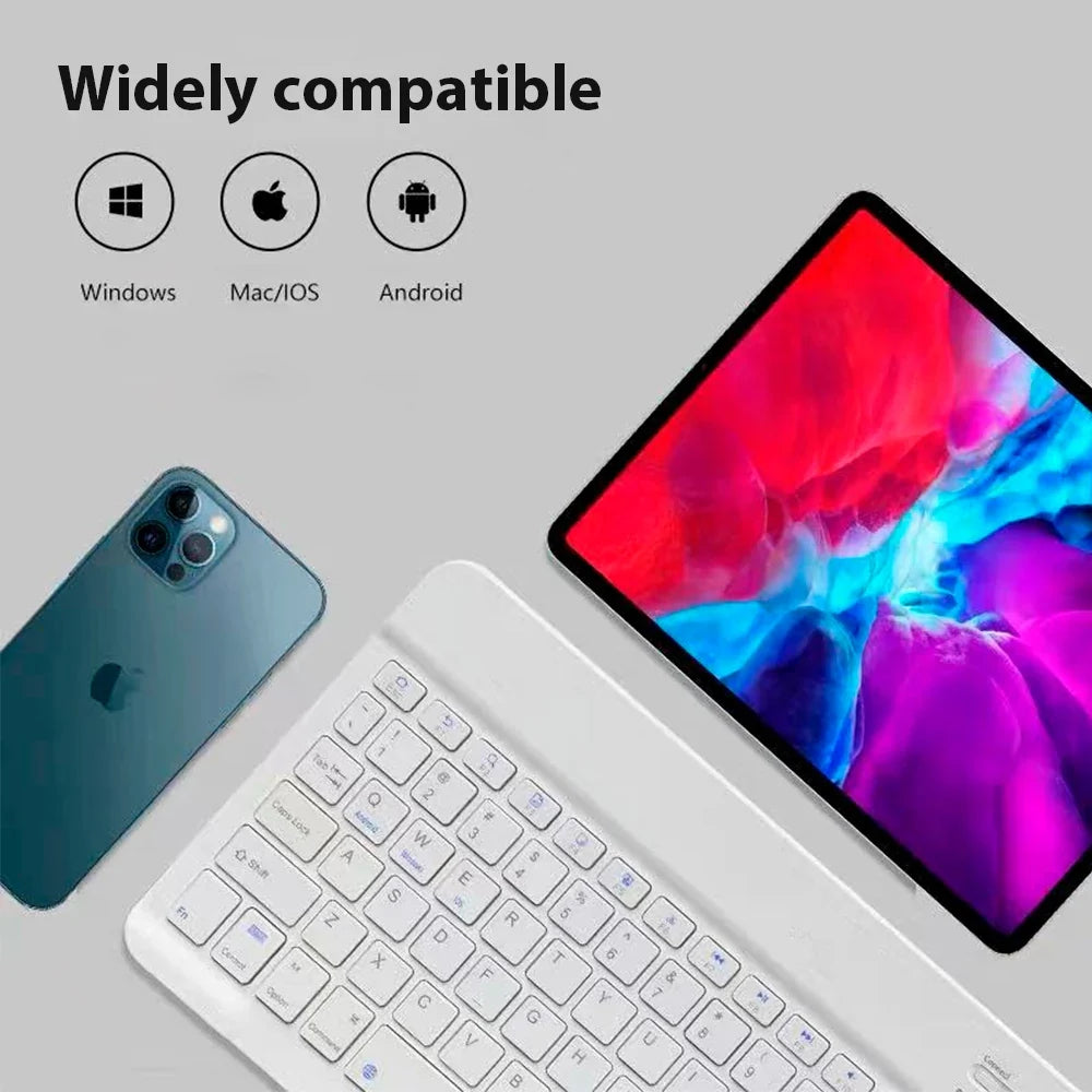 Bluetooth Wireless Keyboard and Mouse Combo Portable Mini Rechargeable for iPad Tablet Mobile Phone Android iOS Windows PC