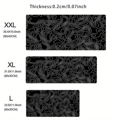 Black-and-White Topographic Mouse Pad, 3 Sizes