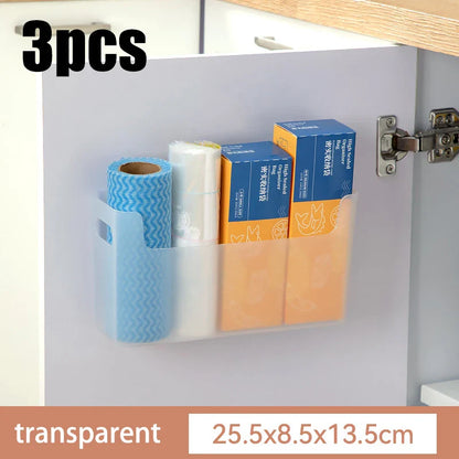 Handle Storage Basket - Durable PP Plastic Organizer with Handle for Home Bathroom Closet