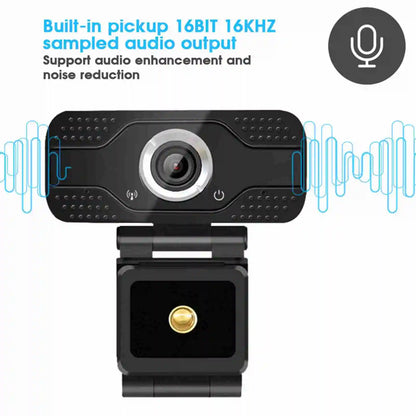 1080P USB Desktop Webcam with Microphone - 30FPS Full HD Plug-and-Play PC Camera for Online Classes & Video Calls
