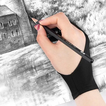 Two-Finger Anti-Touch Drawing Glove — Smudge Guard for Graphics Tablets & Digital Art