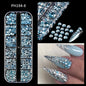 12 Grids Mixed Nail Rhinestones - SS6-SS30 Flat-Back Glass Gems for Nail Art