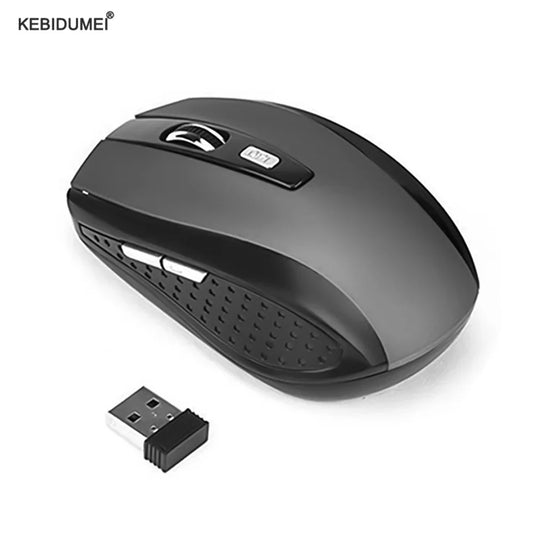 2.4GHz Wireless Optical Mouse — 6-Button Slim Noiseless USB Receiver, 1200 DPI Portable Gaming Mouse for MacBook PC Laptop