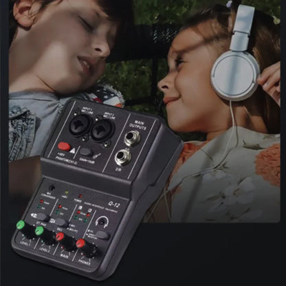 2-Channel Portable USB Audio Interface Mixer – Mini Sound Card for Guitar Recording, Studio Singing & Live Streaming