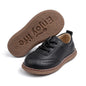 Kids Retro Leather Lace-Up Shoes – Breathable Anti-Slip Rubber Sole Flats (Ages 3–12)