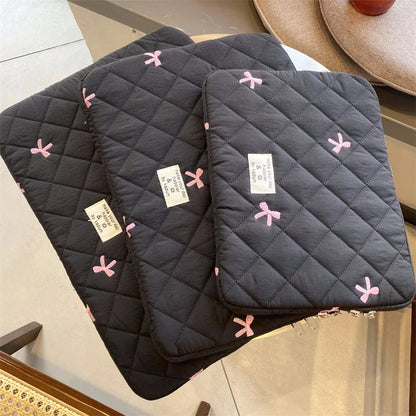 Floral Laptop & Tablet Sleeve 13–16 Inch — Soft Polyester Zipper Pouch