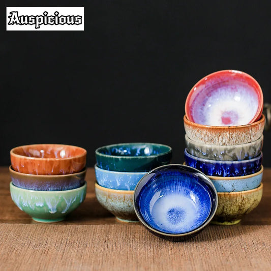 45ml (1.5 fl oz) Mini Jianzhan Kiln-Glazed Ceramic Tea Cup Kung Fu Teacup & Espresso Cup
