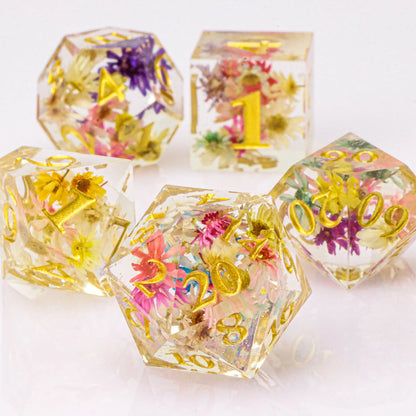 Handmade Resin 7-Piece D20 Polyhedral Dice Set for Dungeons & Dragons & Tabletop RPGs
