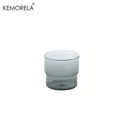 KEMORELA 290ML Glass Cup Coffee Mug Origami Style Heat Resistant Vintage Drinkware Smoothie Shot Transparent Wine Ice Beer