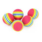 10-Pack Rainbow Interactive Pet Balls for Cats & Dogs - Rubber Rattle Chew & Training Toys