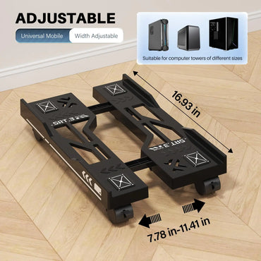 New CPU Stand Adjustable Bracket PC Holder Cart Mobile Computer Tower Stand with Rolling Caster Wheels Adjustable Desktop Stand