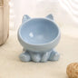 Elevated Ceramic Cat Bowl – Tilted Diagonal Design for Neck Support, Easy-Clean Pet Food & Water Dish