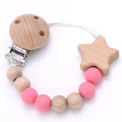 Baby Pacifier Chain Clip Silicone Teether Beads Soother Toy