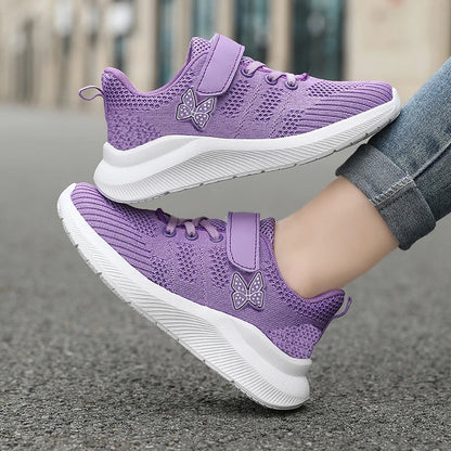 Girls’ Casual Sneakers with Polyester Upper, Sizes 28–40