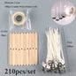 Pre-Waxed Cotton-Core Candle Wicks with Metal Sustainer Tabs, 100-Pack, 1.0–7.9 in (2.6–20 cm) for DIY Candle Making