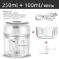 Electric Garlic Chopper & Meat Mincer 100ml/250ml Garlic Press Crusher for Vegetables and Onions