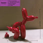 Modern Art Squat Balloon Dog Animal Decorative Statue, Suitable for Interior Living Room Farmhouse Bedroom Office Cabinet Wood