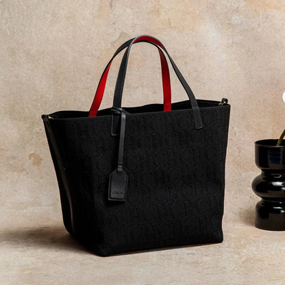 CHCH Large Capacity Black Knitted Tote Bag – Simple Shopping Handbag