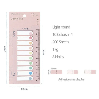 Sticky Notes Stationery Set 200 Sheets Stationery Posted for books it Memo Pad Bookmark Adhesive Notepad Sticky tabs