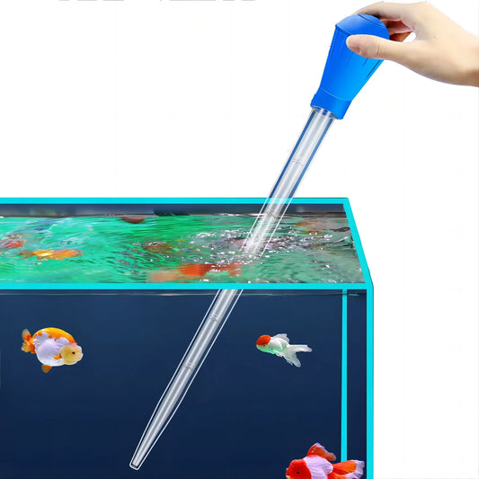 Extendable Aquarium Siphon Vacuum Cleaner — Fish Tank Gravel Cleaner & Water Changer with 30ml/50ml Reservoir and 26cm (10.2in) Extension