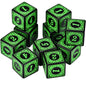 10PCS/Set Acrylic Dice Set D6 Carved Pattern Polyhedron Dice 6-sides Game Dice for RPG Dungeons and Dragons Board Game
